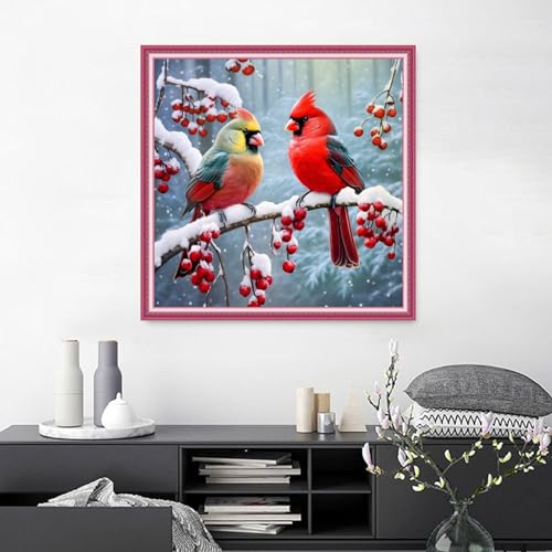 Image of Joyhoor Cross Stitch Kits for Beginners Stamped Cross-Stitch Supplies Needlework preprint Embroidery Kits for Adults DIY Needlepoint Kits Embroidery Patterns 11CT-ovebird 18.x18 inch