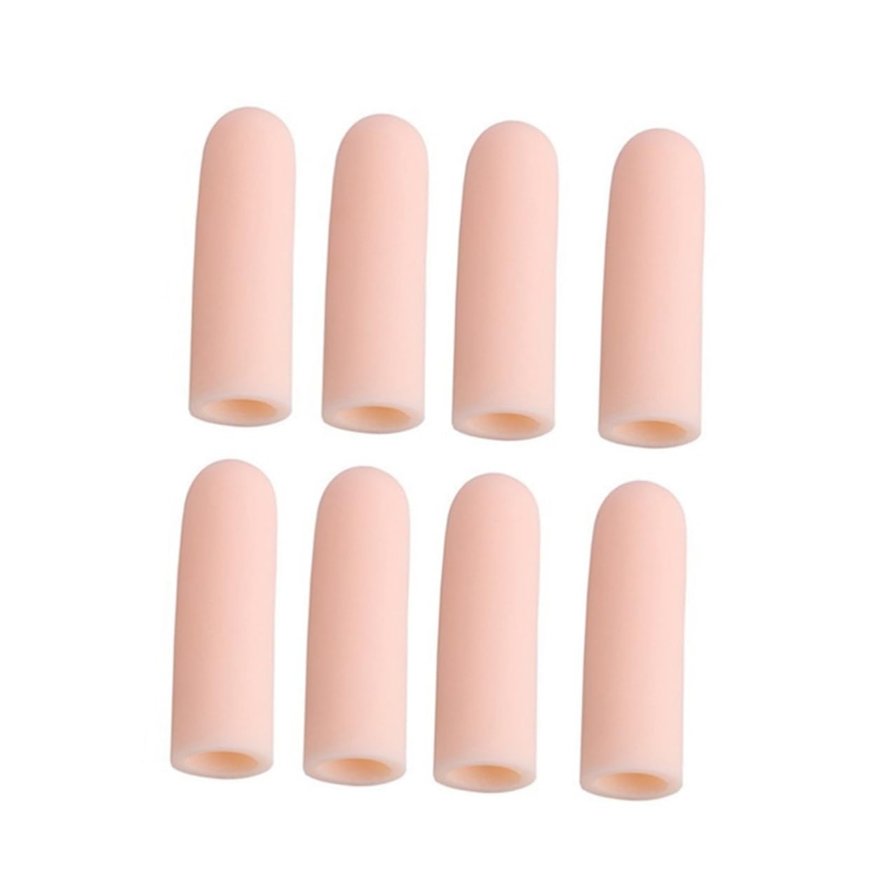 SOESFOUFU 8 Pcs Toe Sleeve Gaming Finger Sleeves Elastic Finger Protectors Toe Corn Covers Finger Covers Medical-Grade Gel Finger Protectors Toe Protector Finger Cots Gel Toe Caps Beige
