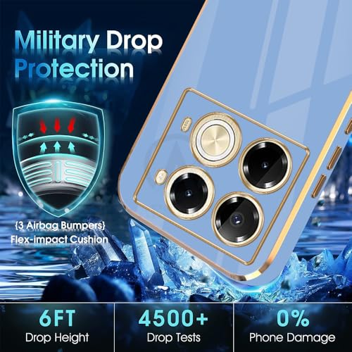 Image of AESTMO Back Case Cover for Infinix Note 40 Pro 5G Back Cover | Gold Electroplating Chrome | Raised Edges | Super Soft-Touch | Bumper Back Case for Infinix Note 40 Pro 5G (Gold & Blue)
