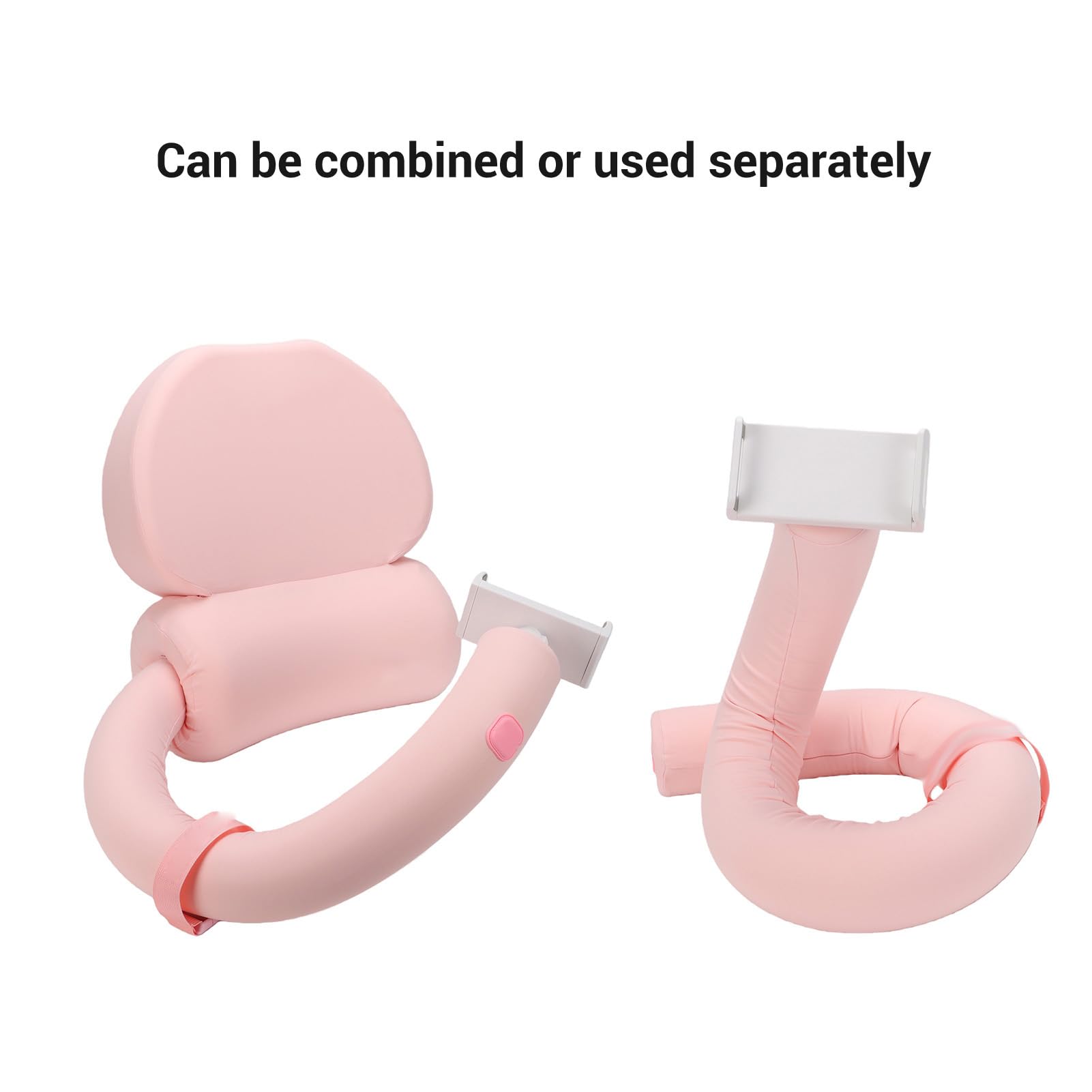 Luqeeg Poduszka do Czytania, Poduszka Oparcia z Pianki Memory do Siedzenia na łóżku, Ergonomiczna Leżenia z Regulowanym Stojakiem na Telefon, Antypoślizgowy Uchwyt (PINK)