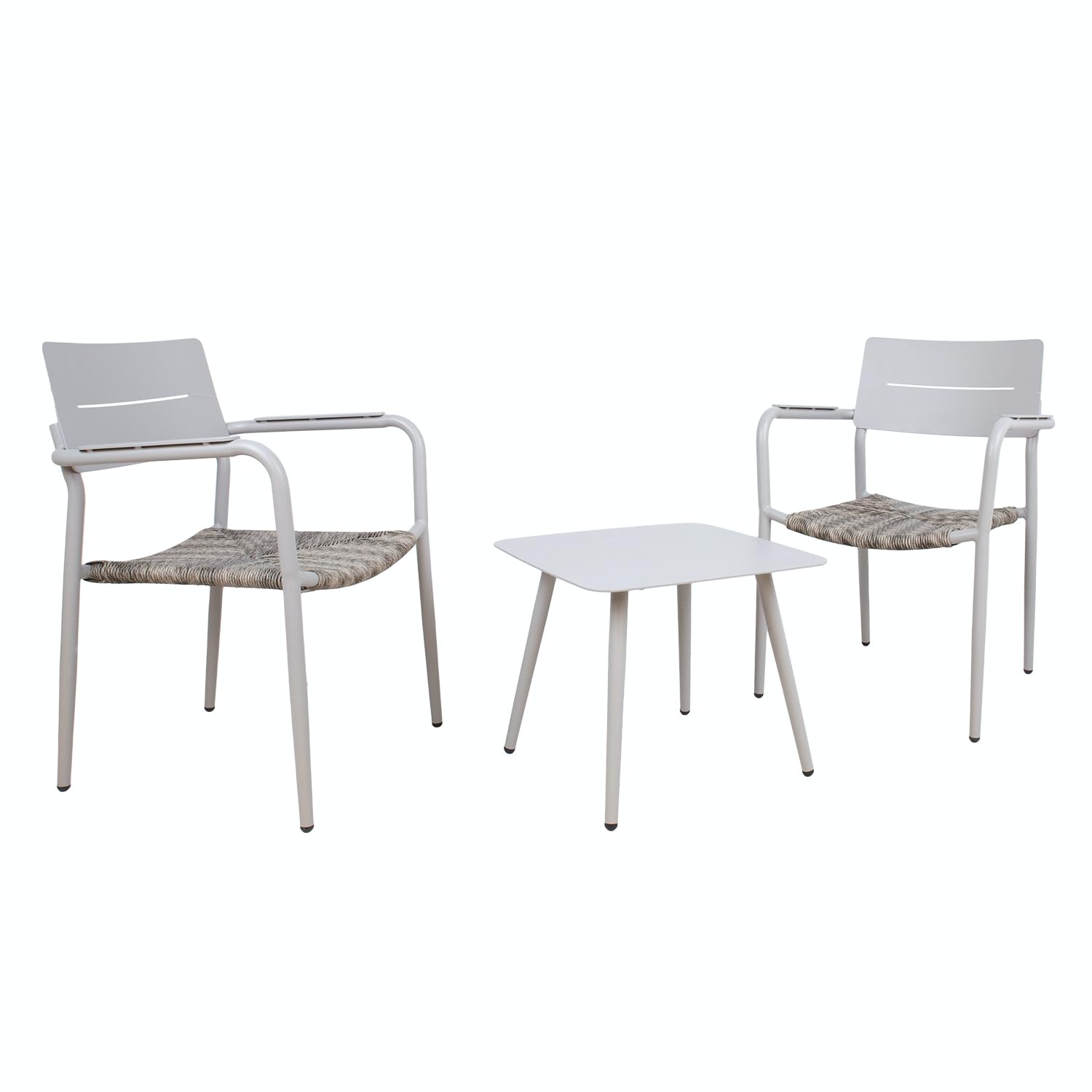 Table et chaises de balcon Cocora ensemble pliant taupe en métal durable
