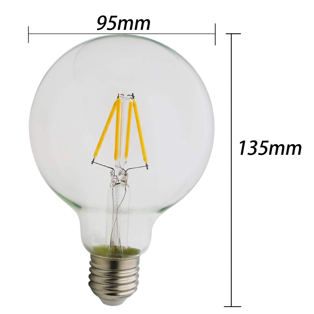 1-Pack Led No Dimmable Edison Bulbs 4W 110V Antique Style Light Bulbs Warm White 2200K Glass Circular Cage — view 4