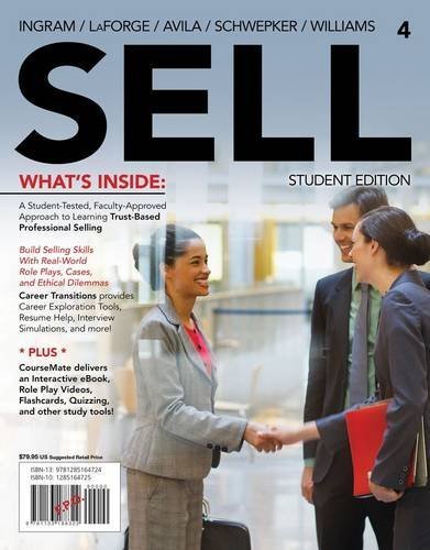 SELL 4 (with CourseMate Printed Access Card) (New, Engaging Titles from 4LTR Press) 4th edition by Ingram, Thomas N., LaForge, Raymond (Buddy) W., Avila, Ramon (2014) Paperback