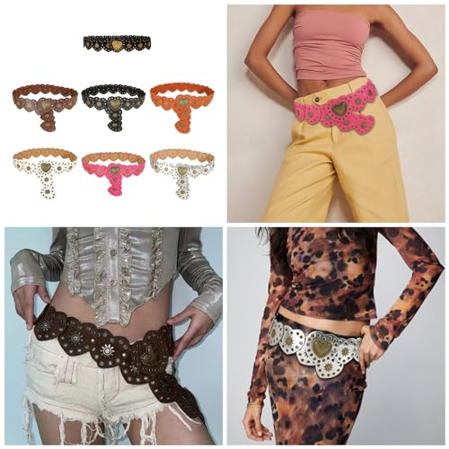 PU Waist Belt with Heart Disc Buckle Adjust Length Waist Belt Woman Girls Jeans Dresses Skirt Coat Grommet Waistband2