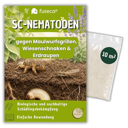 Futeco SC-Nematoden gegen Maulwurfsgrillen Wiesenschnaken & Erdraupen für 10m zum einfachen gießen