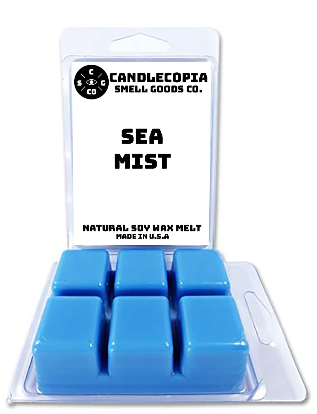 Sea Mist Strongly Scented Hand Poured Vegan Wax Melts, 12 Scented Wax Cubes, 6.4 Ounces in 2 x 6-Packs