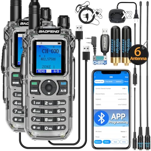 BAOFENG GMRS Handheld Radio Ham Radio Long Range Rechargeable Walkie Talkies GM21 APP...