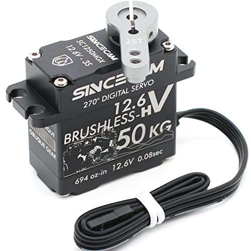 Sincecam 50Kg Waterproof Steering Servo High Torque Brushless Servo 270° 12V Servo Motor 14Bit Encoder Sensor Full Aluminum Case Metal Oblique Gear Servo For Robotic Diy 1/10 1/12 Rc Car Robot #TOP30