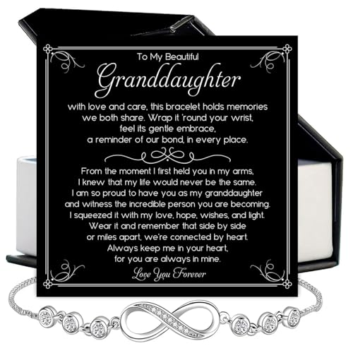 To My Granddaughter Bracelet From Grandparents With Heartfelt Message Card & Elegant Box, Granddaughter Gifts From Grandma, Great-Niece Birthday, Graduation, Christmas Bracelet From Grandpa/Grandma2