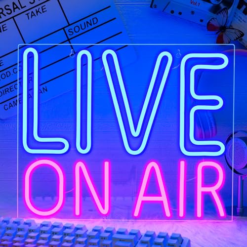 Image of Live On Air Neon Sign On Air Sign Wall Decor for Live Stream