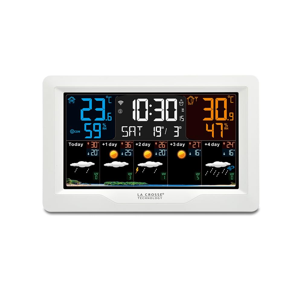 La Crosse Technology - SW403 Station météo colorée J+4 - Blanc