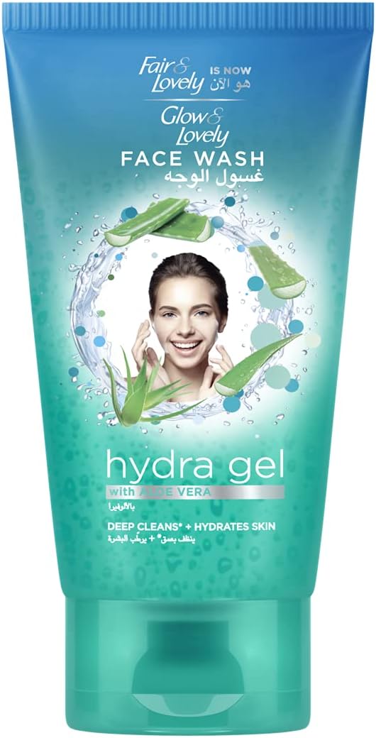 Fair & Lovely Hydra Gel Fairness Face wash For all Skin with Aloe Vera Deep Cleans and Hydrates, for Soft Glowing skin 1 pc 150 ml
