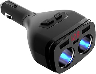 UKCOCO Carregador De Carro Carregador Universal Carregador De Carro Carregador De Celular Carregador De Carro Preto Carregador Rápido Carro USB Carregador Dual USB Carregador De Carro