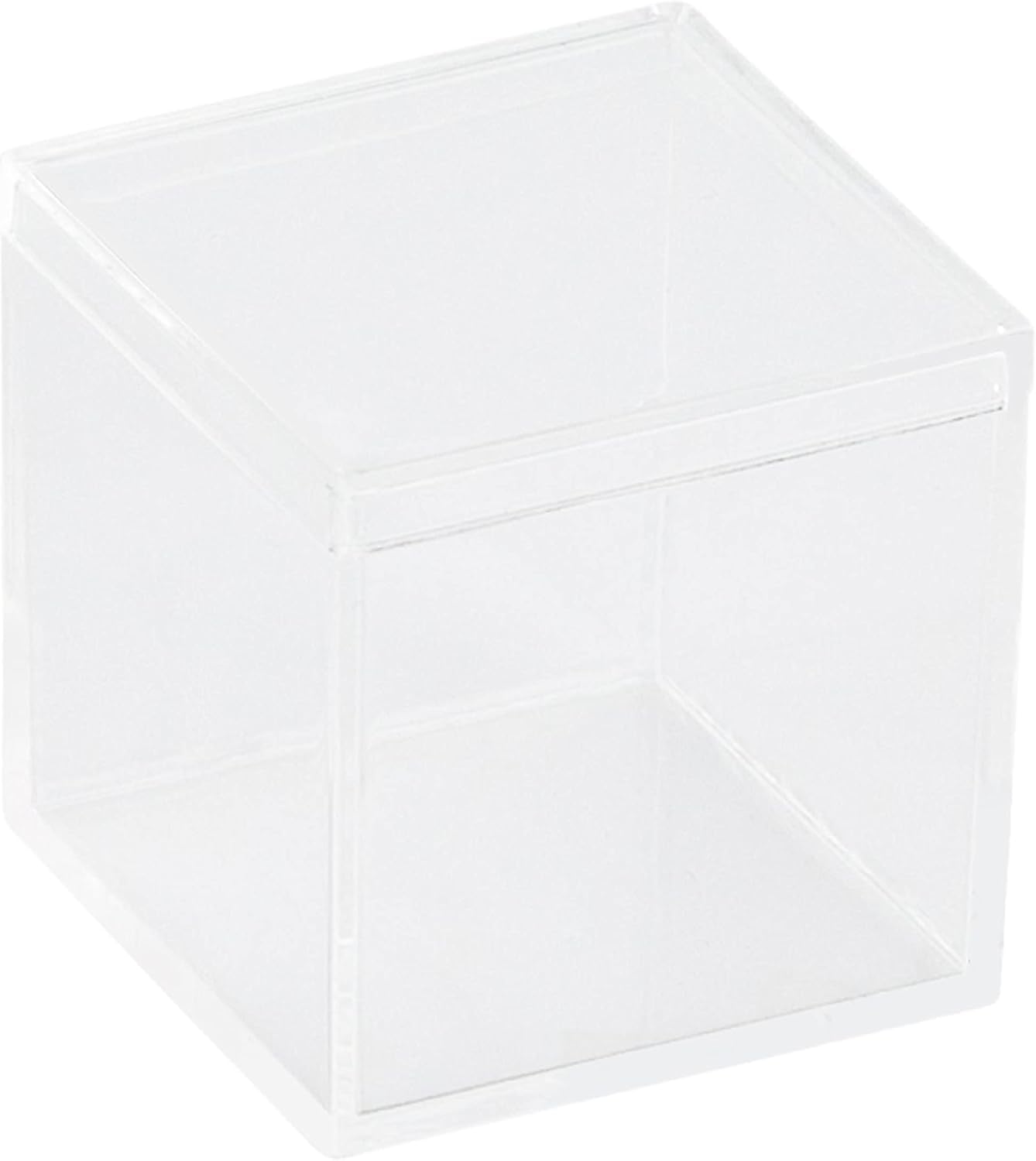 Hammont Clear Acrylic Box - Square Cube Home Storage Boxes - Bathroom Organizers | Kitchen | Office Storage Containers - Display Box with Lid - Party
