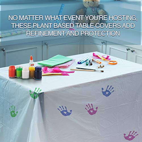 GREEN ELEPHANT 100% Compostable All-Purpose Drop Cloth, Disposable Eco-Friendly Rectangular Transparent White Waterproof Tablecloth. 10 Pack - Small 4.5' X 9' ASTM D6400 and Ok Compost - Thumbnail 7