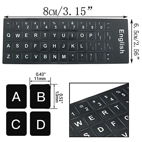 6PCS Pegatinas Letras Teclado Inglés Universal Vinilo miniatura 2