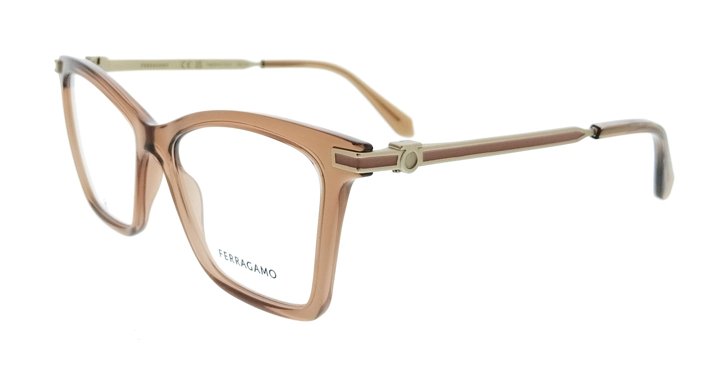 GAFAS FERRAGAMO SF3024 - C: TRANSPARENT BROWN Eye Size: 53 Most: 16 Zdrowie i higiena osobista