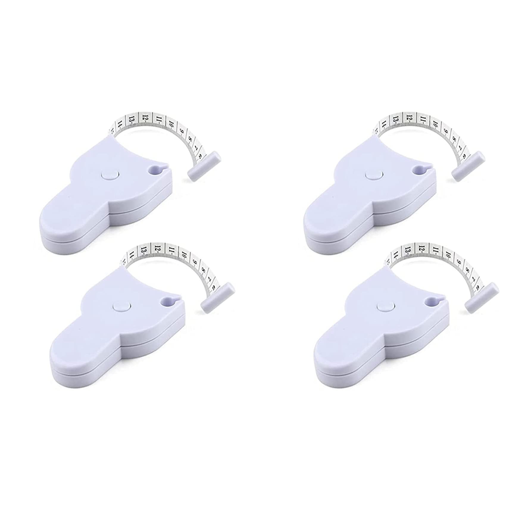 Jnchdghwa White 4Pcs Automatic Telescopic Tape Measure, Body Measure Tape 60 Inch,Self-Tightening Body Measuring Ruler