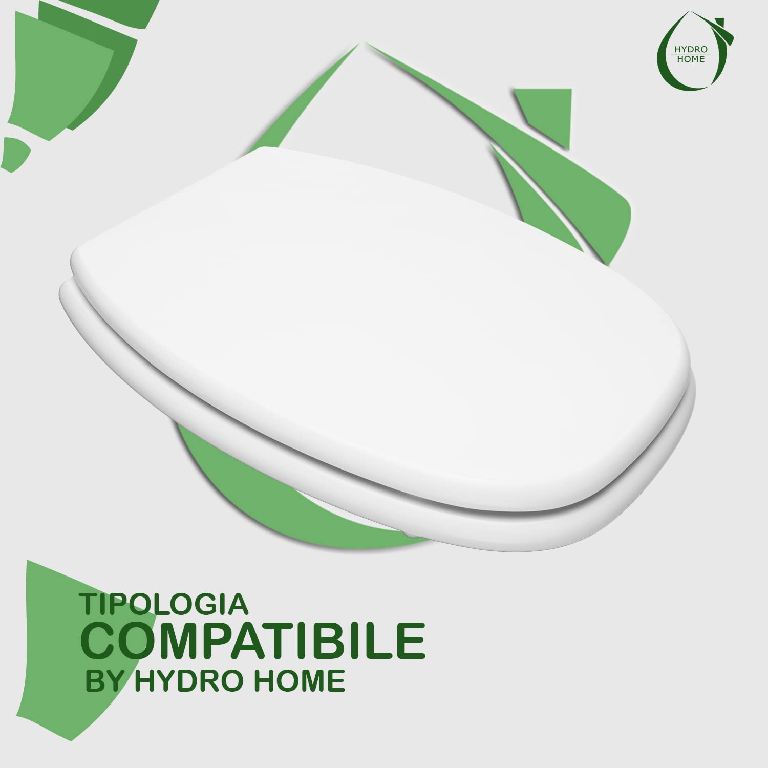 HYDRO HOME Tavoletta Wc Compatibile con ITALICA POZZI GINORI, Copriwater In Legno Rivestito Con 2 mm Di Resina Colore Bianco, Cerniere Fissaggio Dal Basso MADE IN ITALY