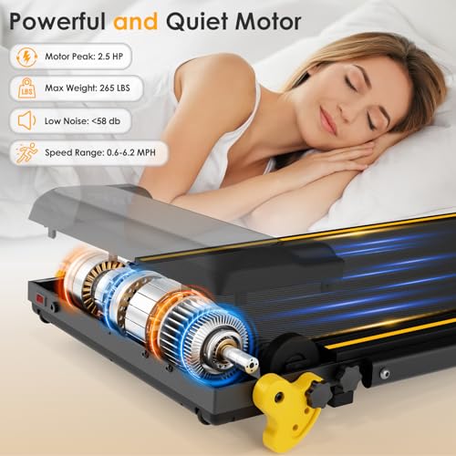 Image of Walking Pad with Incline Portable Treadmill with Handle Bar for Home Office Under Desk Use Small Space Treadmill