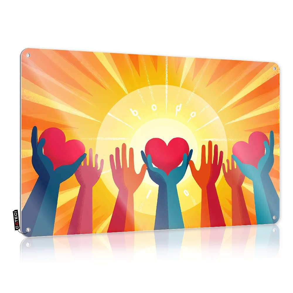 Decor Hanging Vintage Wall Decor | Hands Holding Hearts With Sun In Background. Shabby Chic Gift For Mechanic For Man Cave Bar Home Decoration(30X40CM)