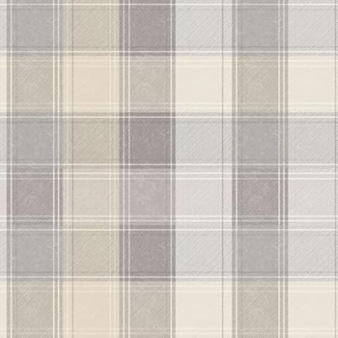 Arthouse Country Check Grey Wallpaper Roll Cover