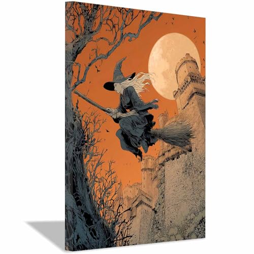 Art mural d'Halloween CUDAOO toile haut de gamme encadrée 70x100cm