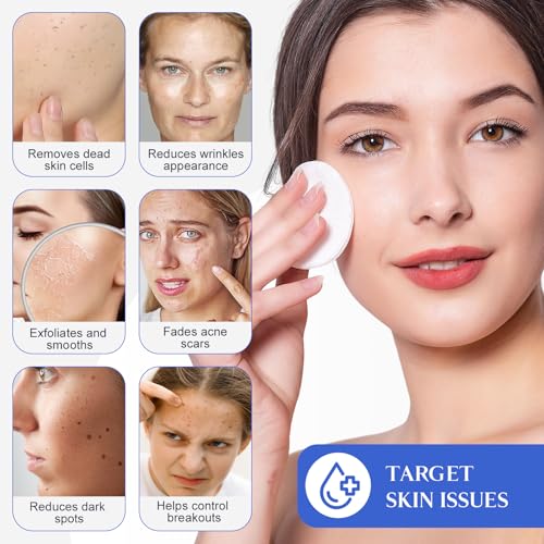 Glycolic Acid Facial Exfoliating Pads with Allantoin and Calendula - Deep Cleansing Cotton Wipes - 60 Pack - Image 2