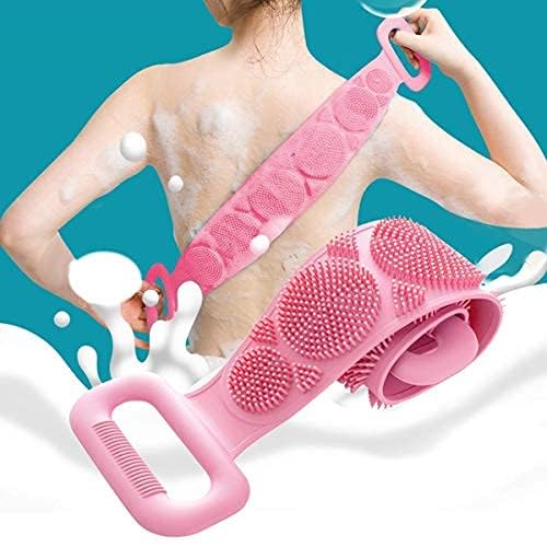 Silicone Body Back Scrubber Double Side Bathing Brush for Skin Deep Cleaning Body Scrubbers & Brushes RANDOM COLOR set of 2-image-16