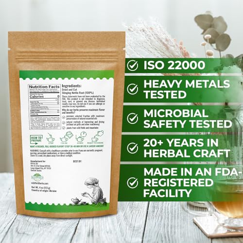 Image of 4 oz. Nettle Root Dried Stinging Herbal Tea - 113g Stinging Nettle Root Herb Tea Raiz De Ortiga