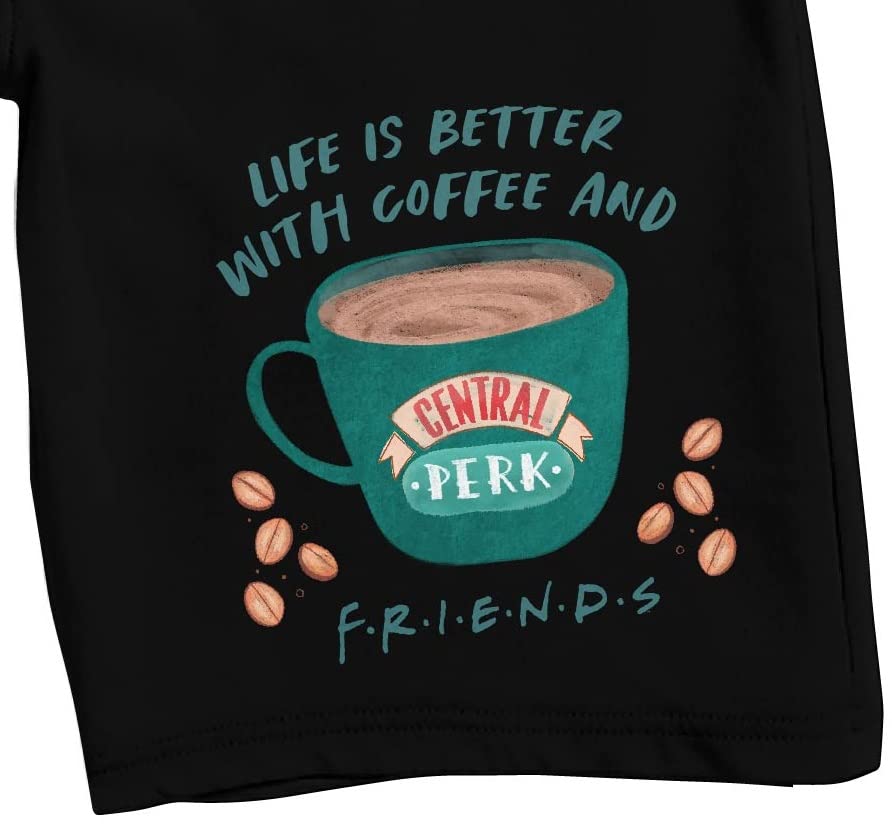 Bioworld Friends TV Coffee and Friends Men's Black Sleep Pajama Shorts2