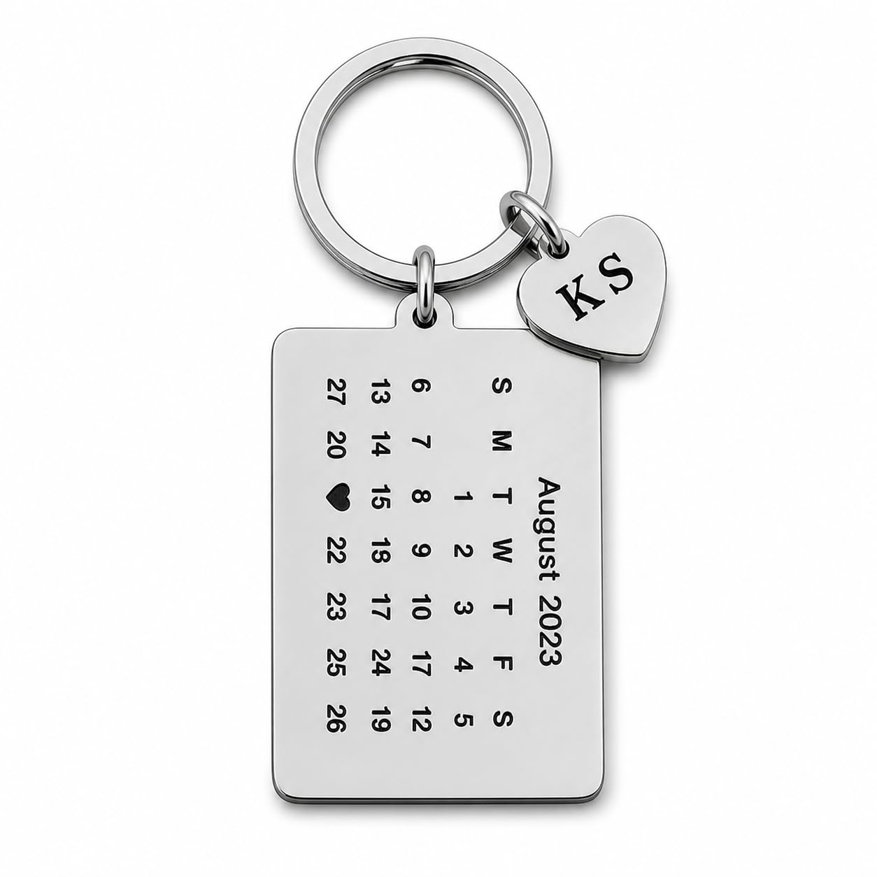 Personalised Calendar Custom Date Engraved Message Anniversary Birthday Memorial Gift Silver Stainless Steel Keychain For Men LCSKey202311-image-15