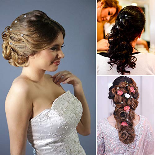 WILLBOND 60 Pieces Rhinestone Crystal Twisters Set Spiral Hair Pin Coil for Wedding, Bridal, Prom, Party and Important Occasion with Clear Container (Clear)4