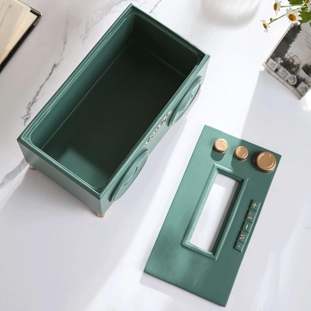 Tissue Box Cover Creative Household Tissue Box Living Room Desktop Decoration Tissue Box Storage Box Simple Tissue Box (Color : Dark Green, Size : One Size)