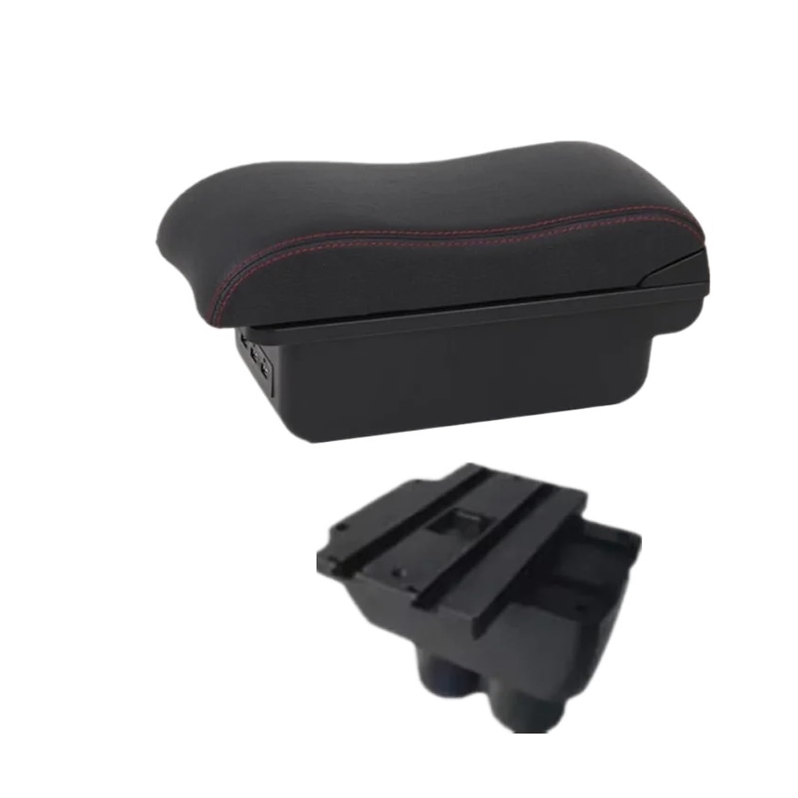 Ggwqoops Car Armrests For VW For Touran For Caddy Central Storage Box USB Port Interior Retrofit Car Accessories Armrest Box(B2 red line 3USB)