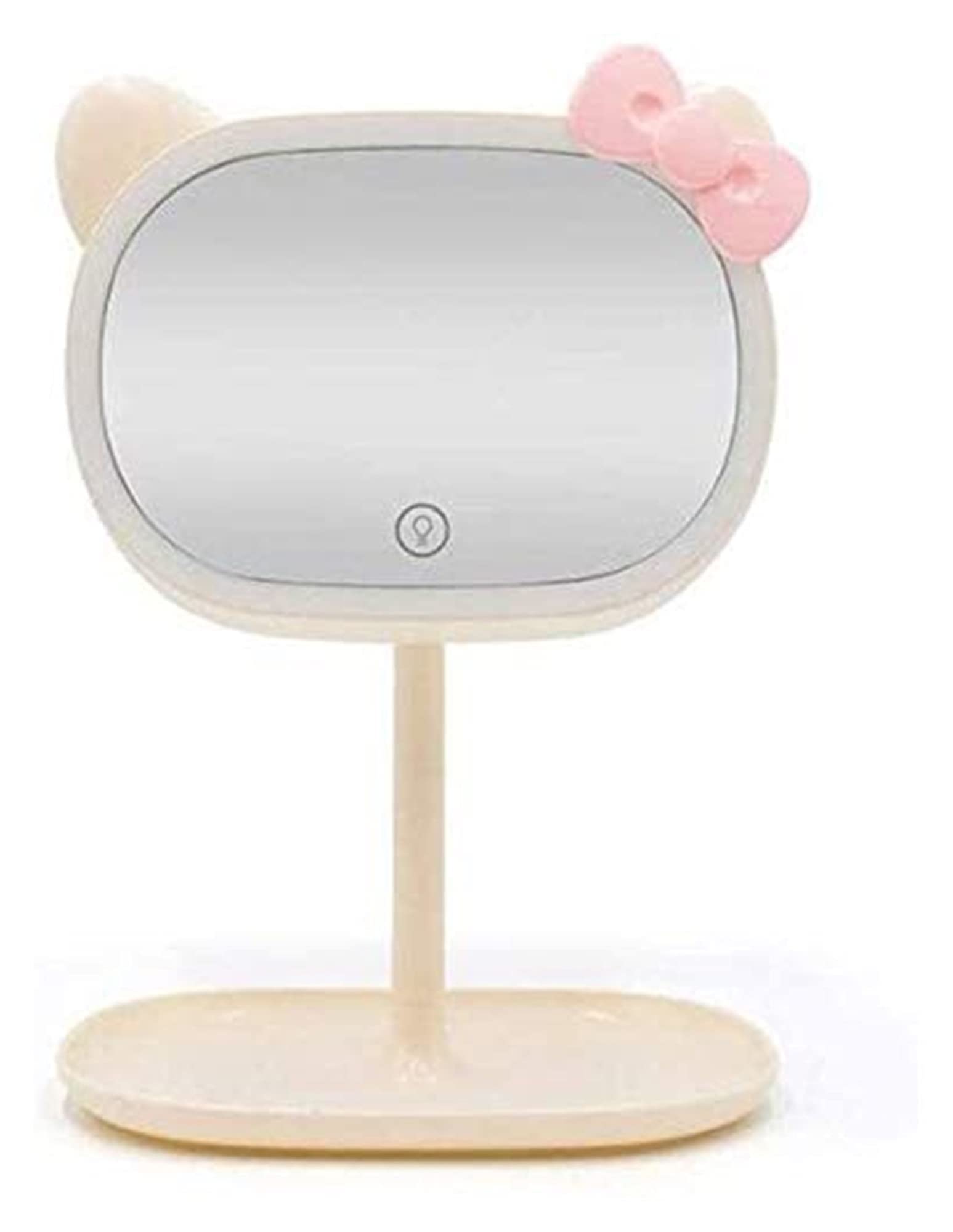 Specchio Trucco Specchio piccolo Specchio cosmetico Specchio ovale quadrato 2 in 1 Lampada da tavolo da tavolo LED Touch screen ricaricabile USB dimmerabile, Camera da letto Soggiorno Corridoio Qualsi