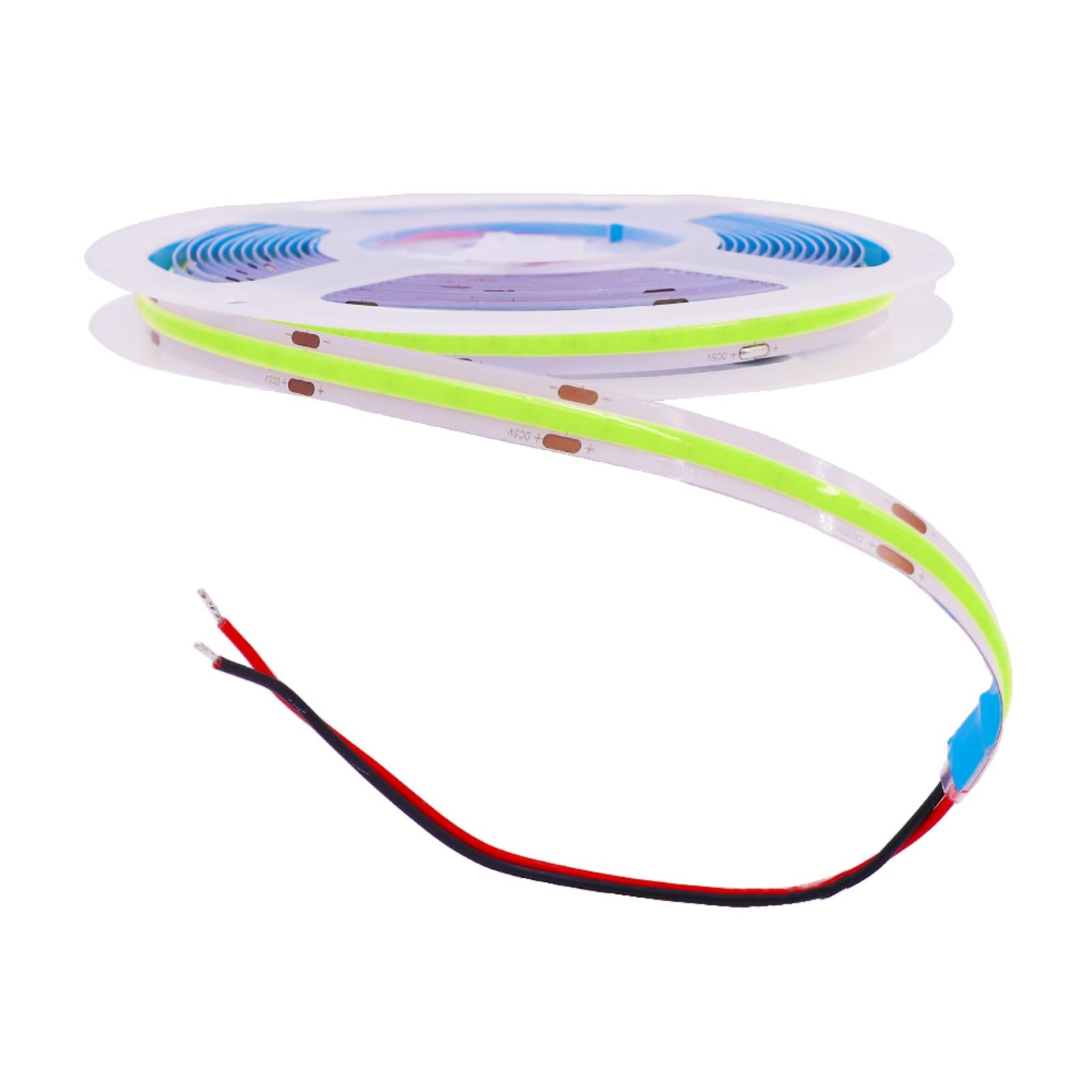 GQL Bare Wires 5V COB LED Strip with Self-Adhesive Tape, 320 LEDs/m Flexible Light Ribbon for Cabinet, Shelf, Home Kitchen Lighting DIY Commercial Decor