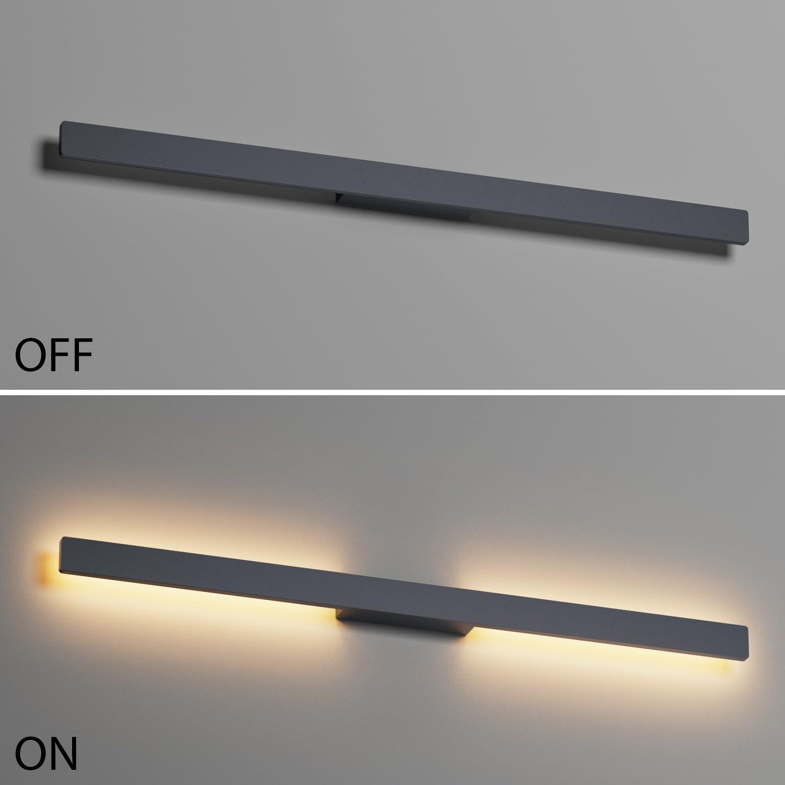 Klighten Lange Wandleuchte LED Aussen Innen 28W 1750LM, Villa Außenwandleuchten Wasserdicht IP65 Außenlampe Wandlampe für Garten Terrasse Korridor, 104cm, Warmweiß 3000K, Anthrazit
