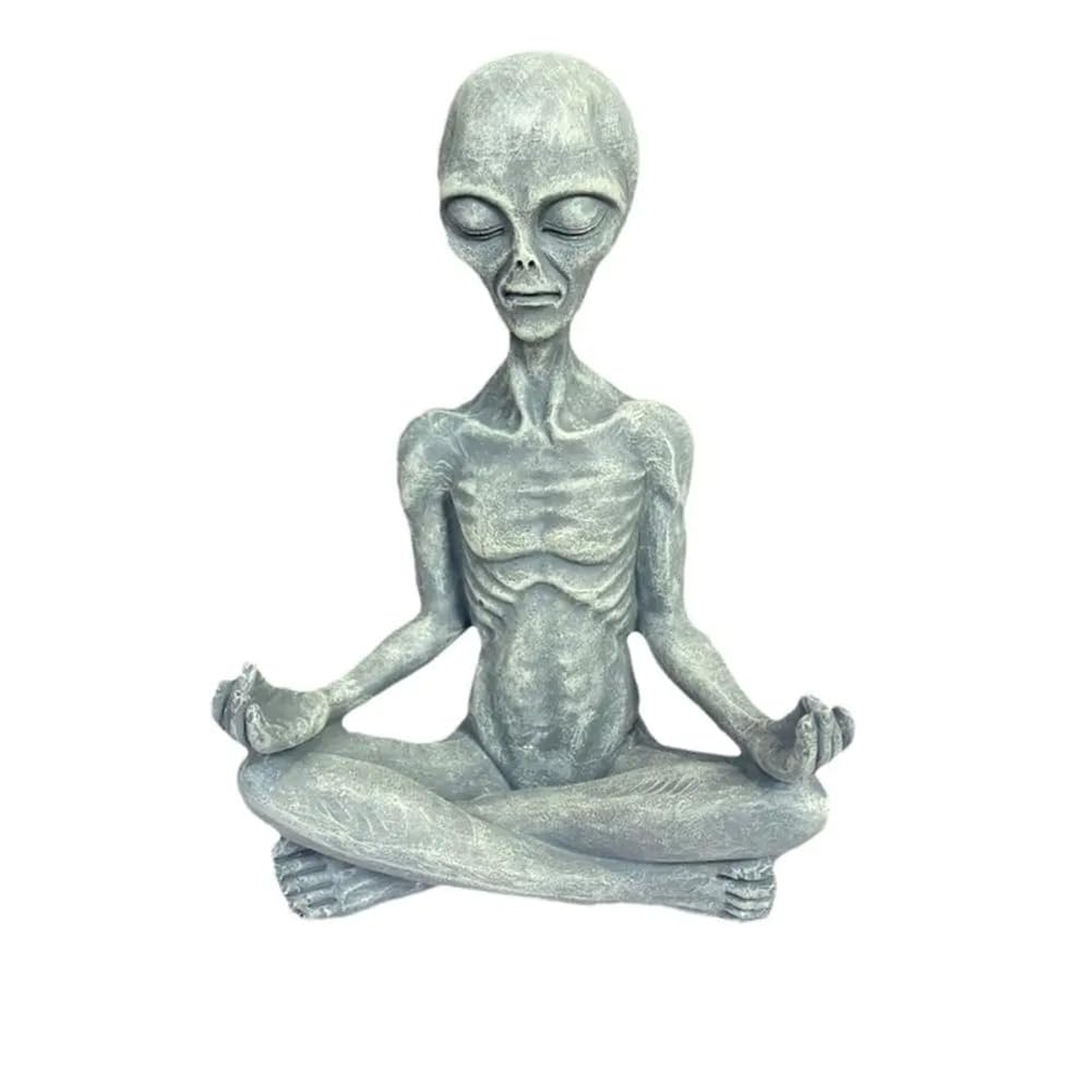 CTRLZS Outdoor Space AlienOrnaments Garden Resin Statue Figurine Home Decoration Garden Yard Decoration Outdoor Miniatures A