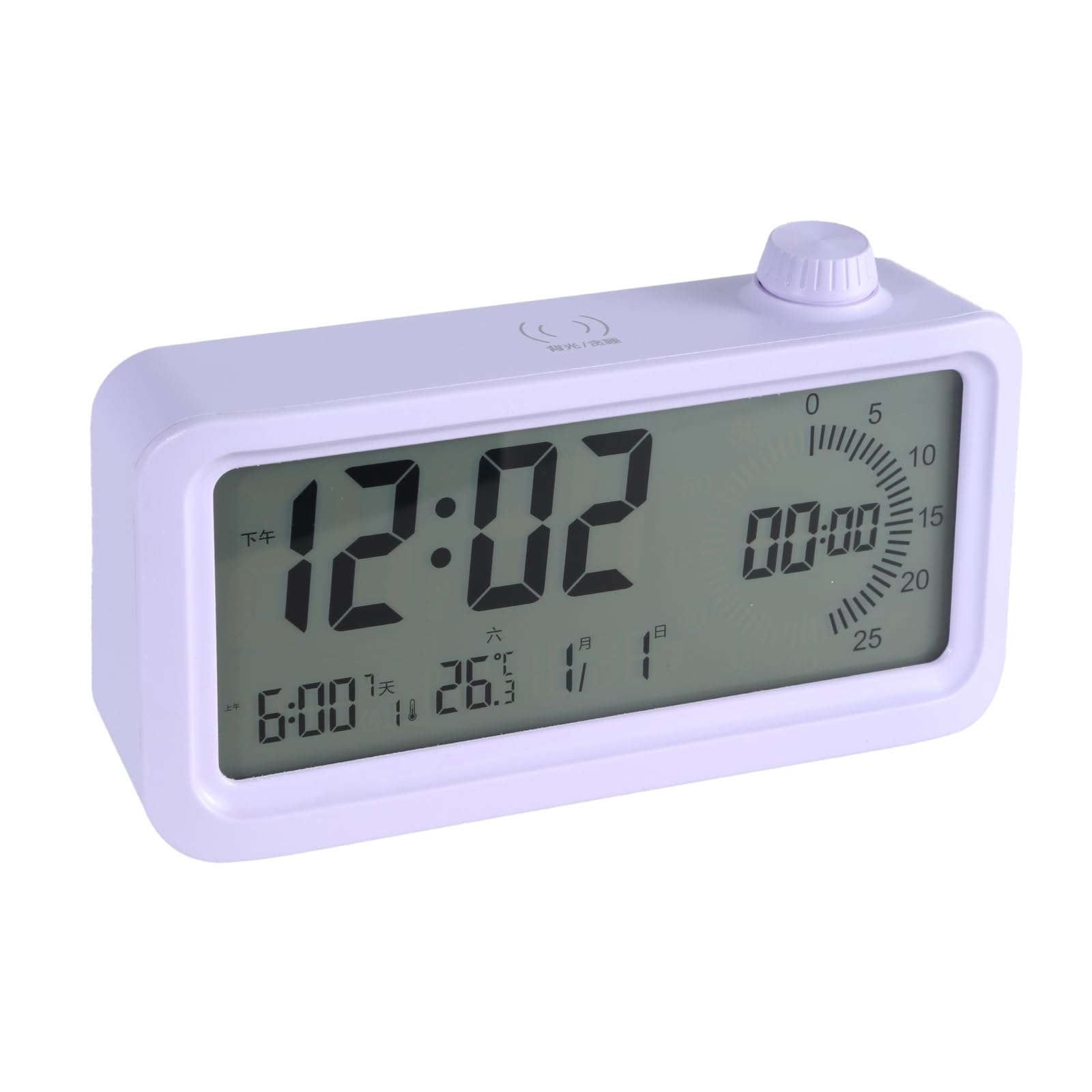 Visual Timer with Digital Alarm Clock, 60Minute Countdown, Adjustable Brightness, Temperature Display for Study Kitchen Temperature Display