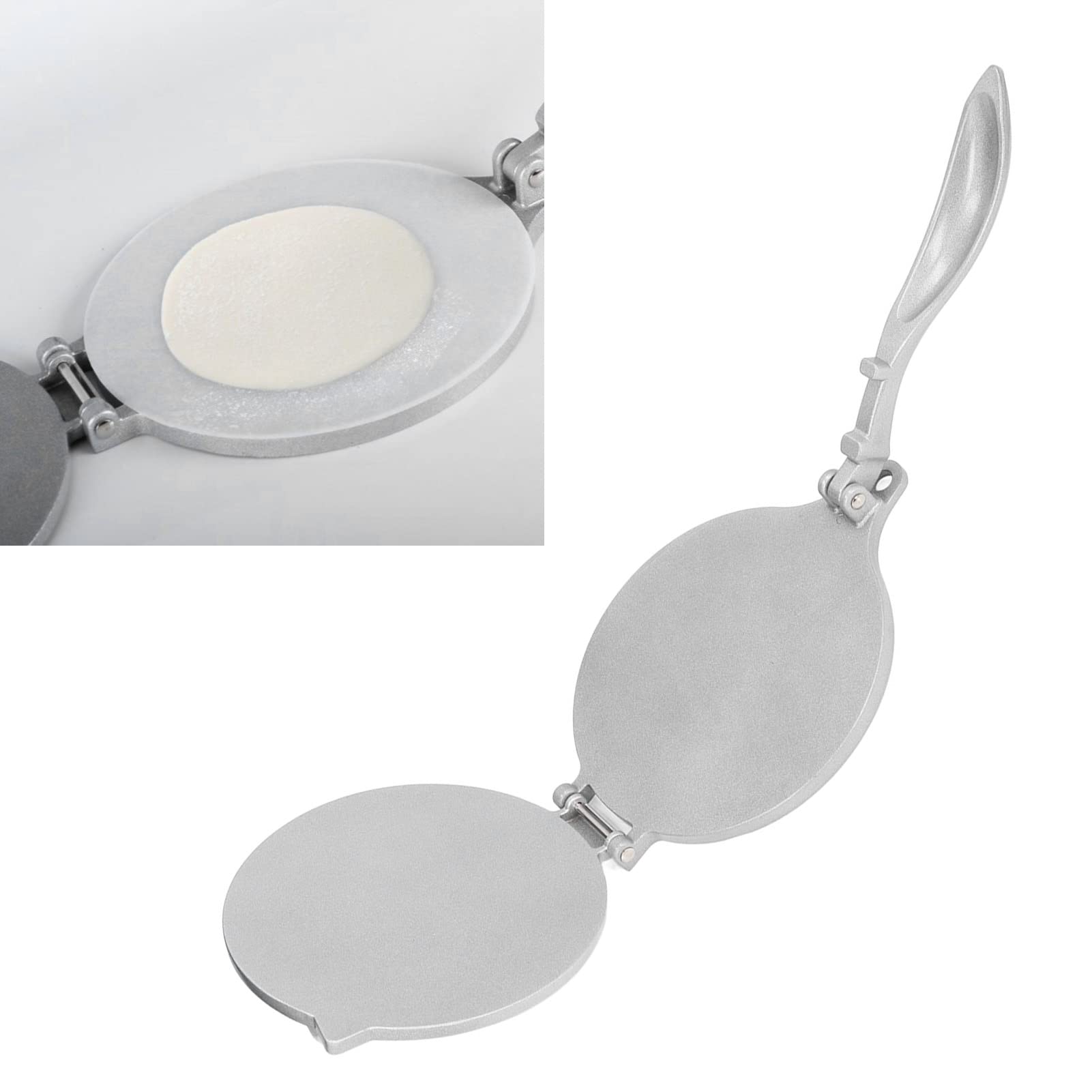 Tortilla Press Aluminum Alloy Proof Silver Heavy Duty Quesadilla Maker for Home Pasta Shops 7.7in Size Practical Kitchen Tool