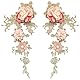 GORGECRAFT 2 STÜCKE Bestickte Aufnäher Eisen 3D Spitzenapplikationen Zum Aufnähen Blumenperlen Aufnäher Stickerei Blumenmotiv Perlen Spitzenbesatz Stoff Perlenapplikationen Für Kleidung Kleid