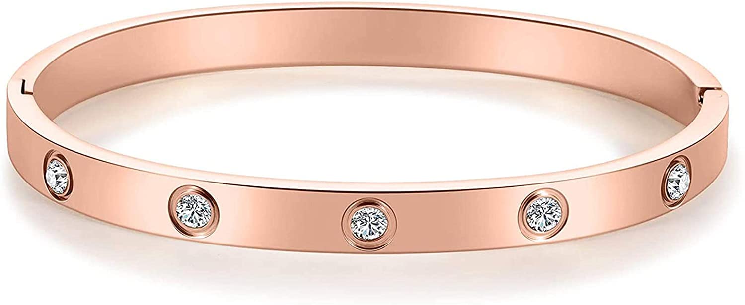 SubhagAlankar Womens Stainless Steel Gold Plated Bracelet (Rose Gold) (B0B5V5GP2Q) Amazon Price History, Amazon Price Tracker