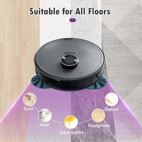 Image of 19 Packs Replacement Parts for Eureka E20 Plus Robot Vacuum Cleaner, 2 Rubber Brush, 8 Edge-Sweeping Brushes, 4 Hepa Filters, 4 Mop Pads, 1 Cleaning Brush Accessories Kit