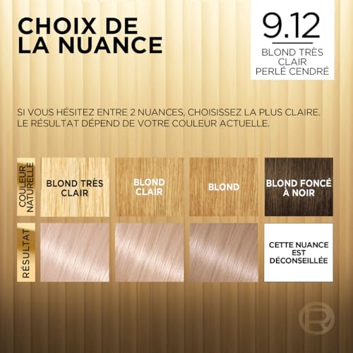 Coloration Permanente 9.12 Sibérie Blond Très Brillance Haute Intensité Préférence 'oreal Paris La Boîte - vue 8