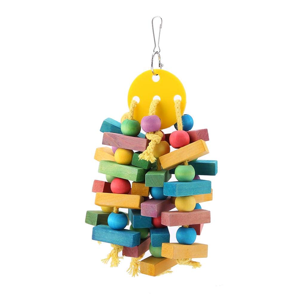 Juguete para masticar pájaros, Juguetes para morder jaulas de loro Bloque de madera Juguetes para loros para pájaros Juguete para masticar columpio multicolor para pequeños loros y pájaros