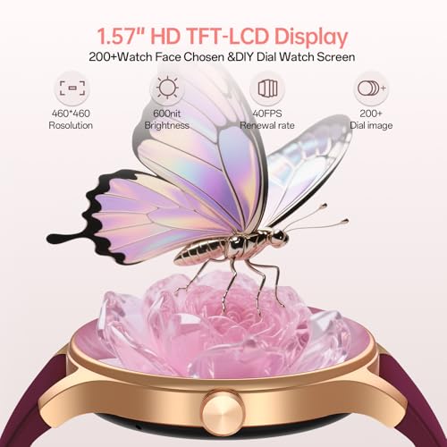 Image of Woneligo Smart Watch,1.57inch AMOLED Touchscreen Fitness Watch for iPhone & Android,Heart Rate /Sp02 /Sleep Monitor,110+ Sport Modes IP68 Waterproof Bluetooth Calls,2 Bands (Purple, 1.27)