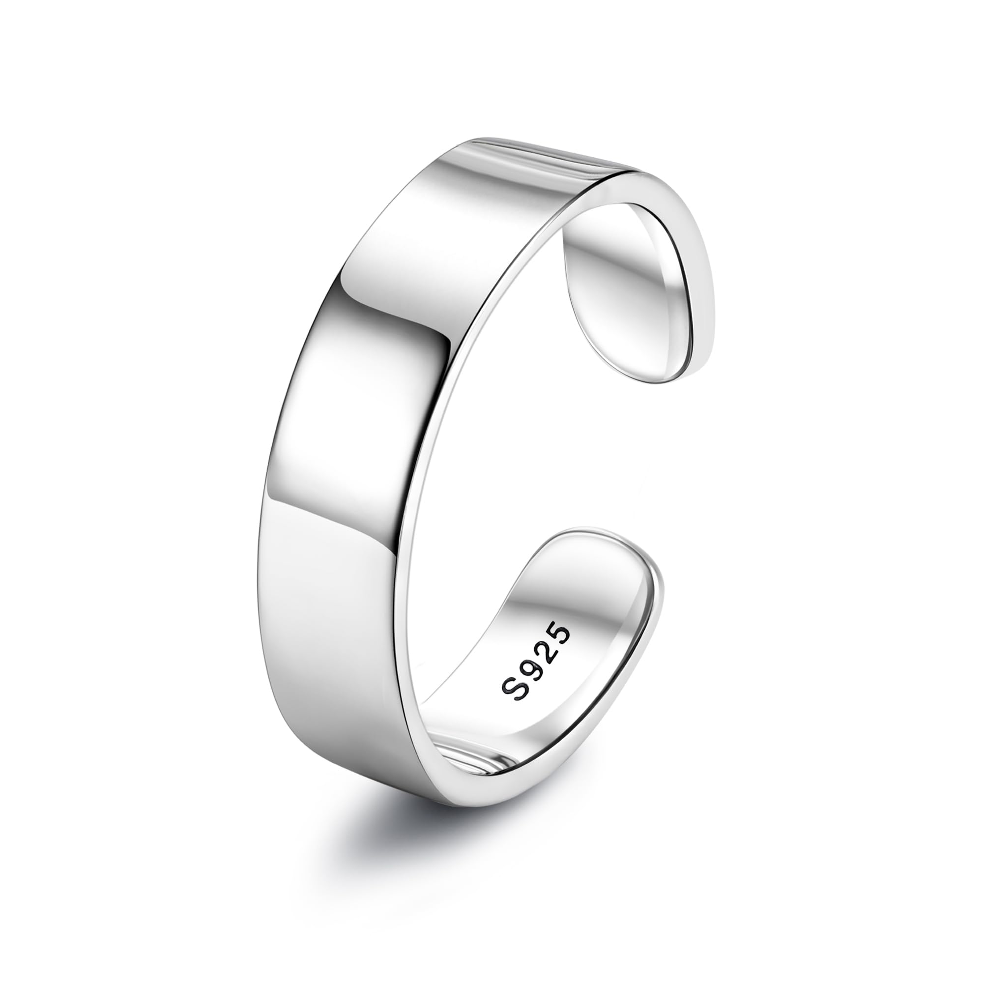 Chriscoco Anelli Donna Argento 925 Anello Regolabile Anello a Fascia Fedine Fidanzamento per Donna 1/2/3/4/5/6/8/10/15MM