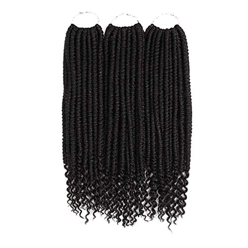 14 Inch 10 Packs Bomb Twist Crochet Hair with Curly Ends Spring Twist Hair Crochet Braids Pre-looped Fluffy Twist Braiding Hair (14 Inch-10 Pac, 1B)