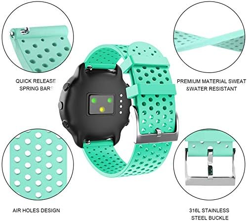 ANCOOL Compatible with Garmin Vivoactive 3 Band 20mm Soft Silicone Band Sport Strap Replacement for Galaxy Active 2/Galaxy Watch 3 41mm/Galaxy Watch 4 40mm 44mm Smartwatches (Small,Light Blue)